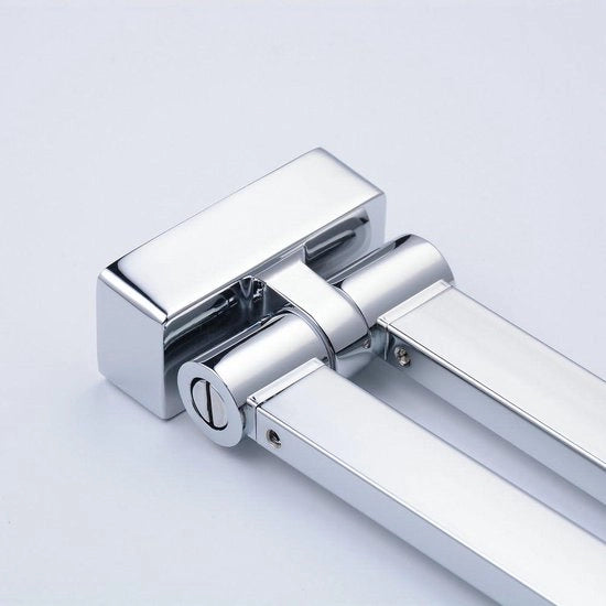 Sostegno per asciugamani con 2 braccia mobili in ottone - fissaggio alla parete - cromato