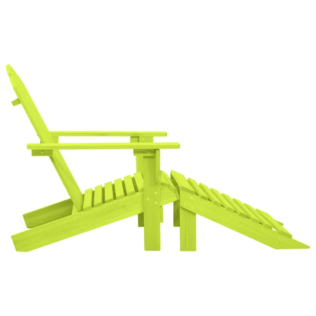 Sedia Giardino | Sedie da Esterno Adirondack con Ottomana Massello di Abete Verde