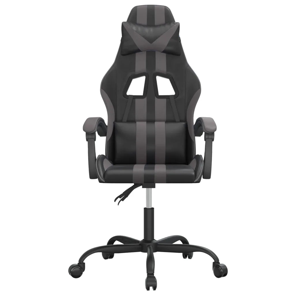 vidaXL Sedia da Gaming Girevole Nera e Grigia in Similpelle