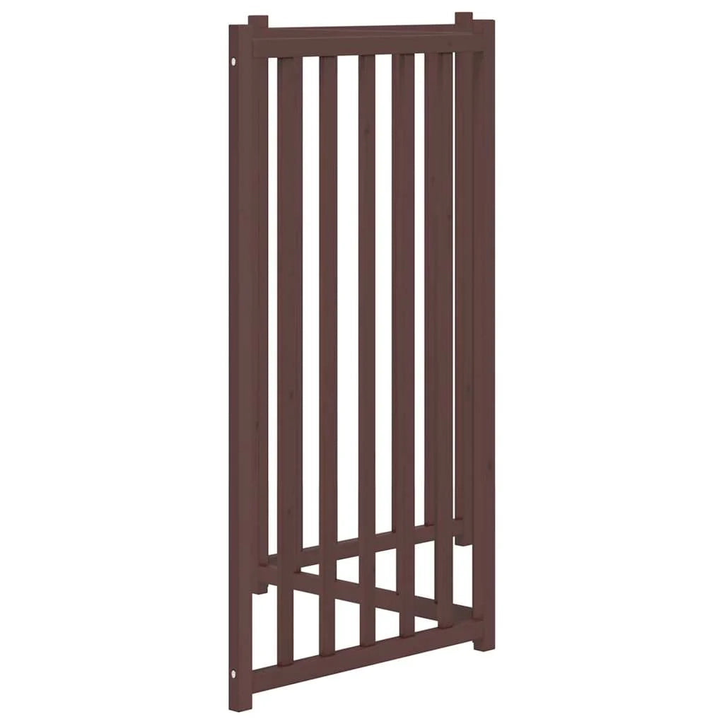 Cancelletto di sicurezza pieghevole a 3 pannelli per cani 150 cm in legno massello di abete marrone 02_0023080
