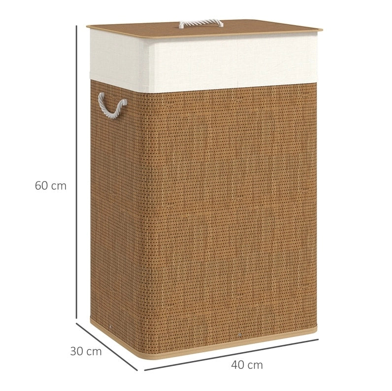 CESTO PORTABIANCHERIA 72 L 40x30x60 cm Bambù Marrone