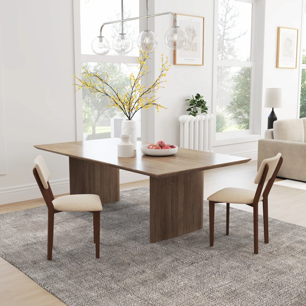Sedia da pranzo ¨C Zephmum ¨C Legno Tissuto Beige 49x56x85 cm