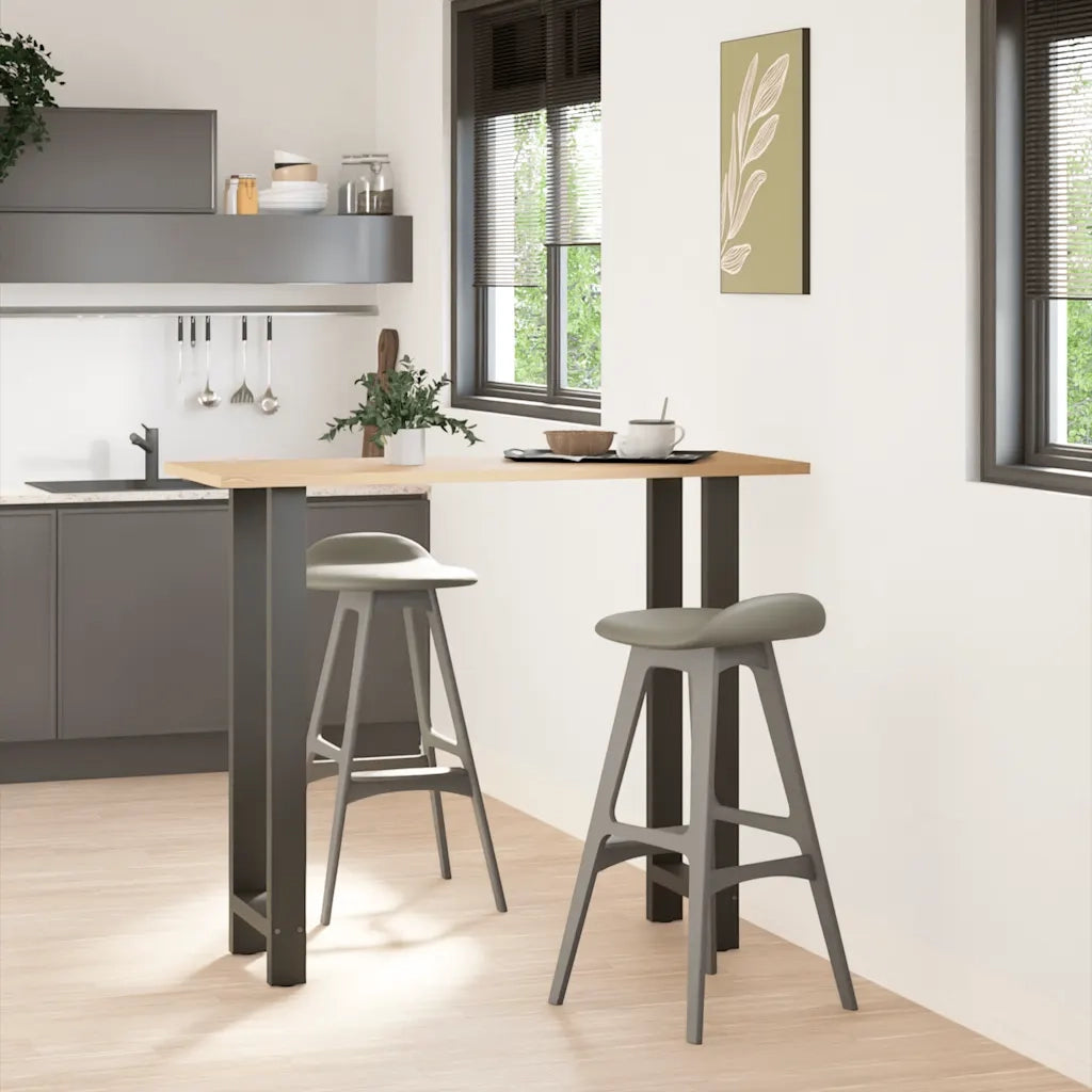 Gambe per tavolo da bar antracite 2 pz 40x(110-111) cm in acciaio 4013350