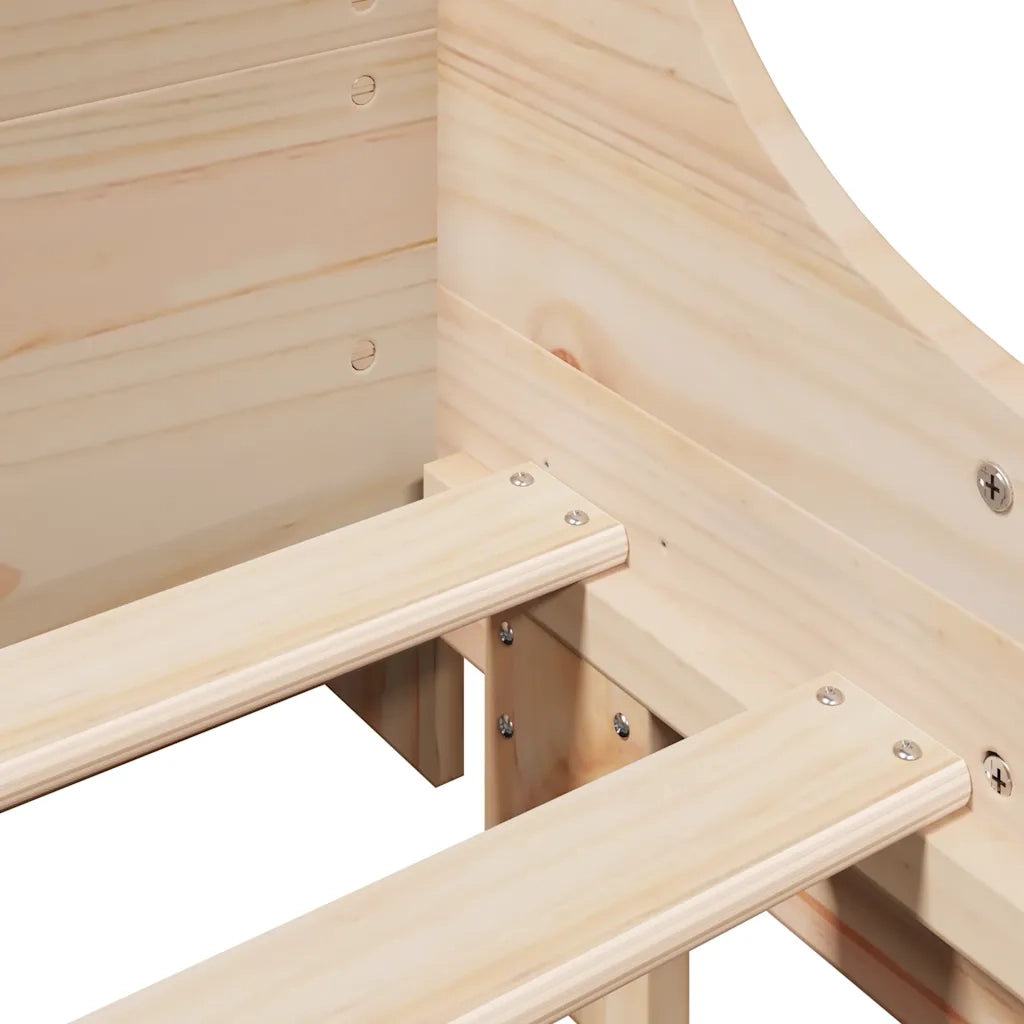 Giroletto senza Materasso 75x190 cm in Legno Massello di Pino