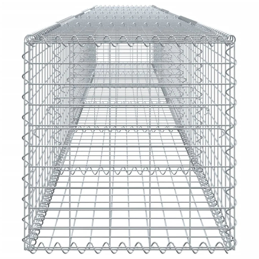 Gabbione recinto a gabbia muro di contenimento con coperchio 600 x 50 x 50 cm ferro zincato argento 02_0040186