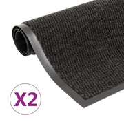 Tappeti Antipolvere 2 pz Rettangolari Trapuntati 90x150 cm Neri cod mxl 53537