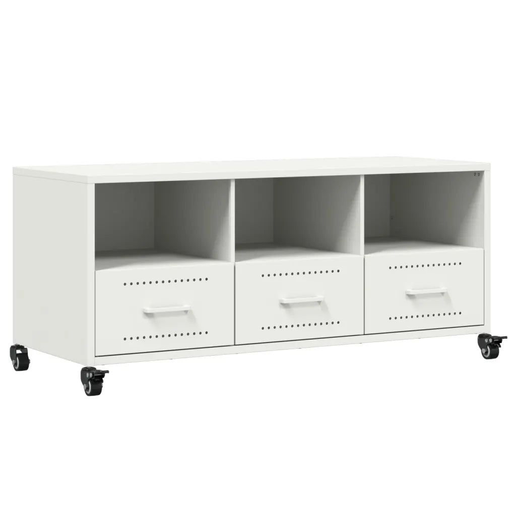 Mobile TV Bianco 100,5x39x43,5 cm in Acciaio 846697