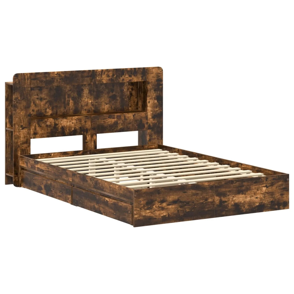 Telaio del letto con storage Rovere Fumo 135 x 190 cm 3433669