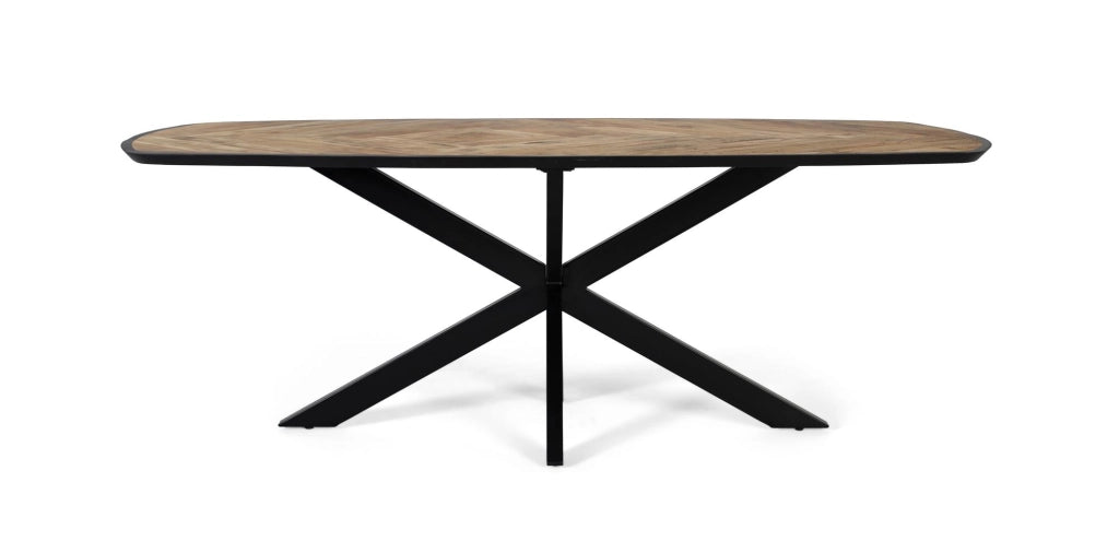 Tavolo da pranzo in legno di mango con angoli arrotondati 220 cm