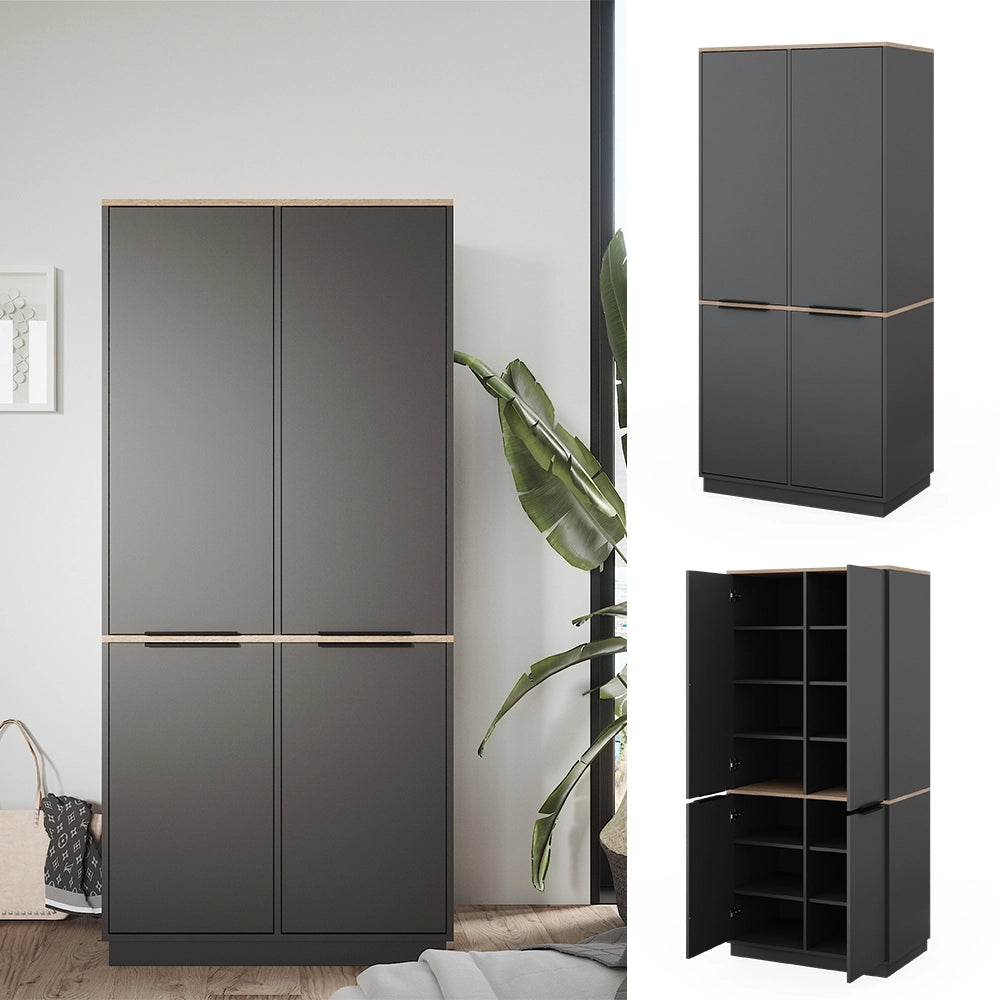 Vicco Armadio multifunzione Antracite 82 x 179 cm con 4 ante