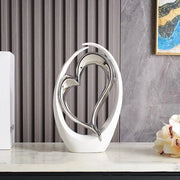 Decorazione artistica per la casa, statua moderna a forma di cuore, oggetto decorativo ceramico, per sala da pranzo, soggiorno, ufficio, mobile TV, punto focale