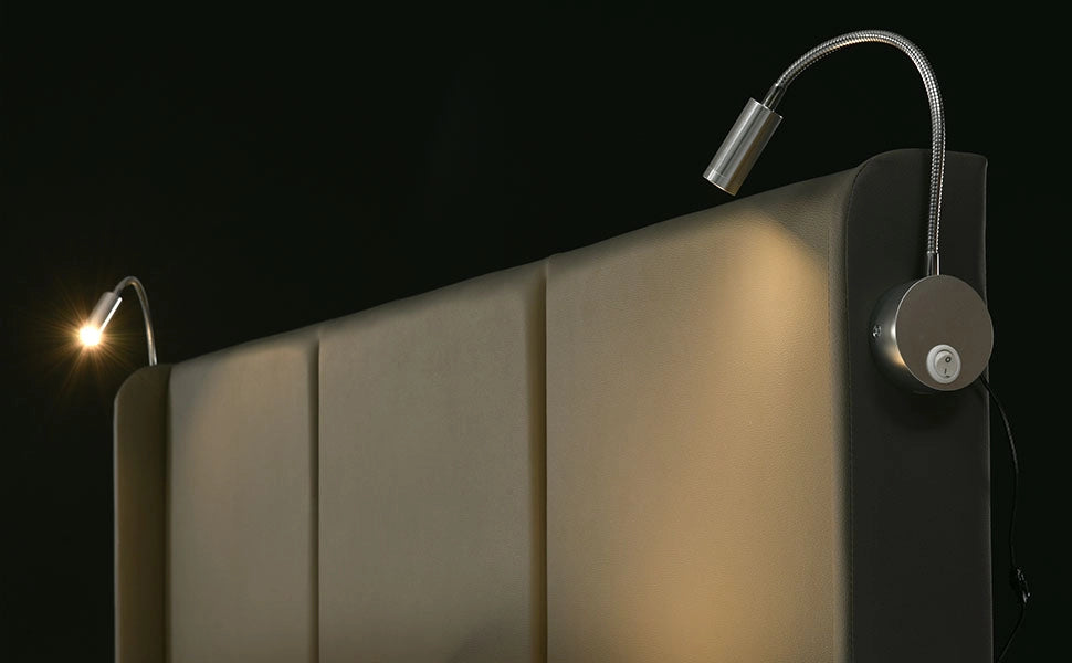 DESMIU Letto contenitore letto matrimoniale con vano, USB e lampada da lettura 140 × 200 cm, senza materasso, PU grigio