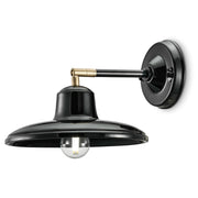Applique Industrial Minimal Nordico B&W Metallo Smaltato Nero 1 Luce E14