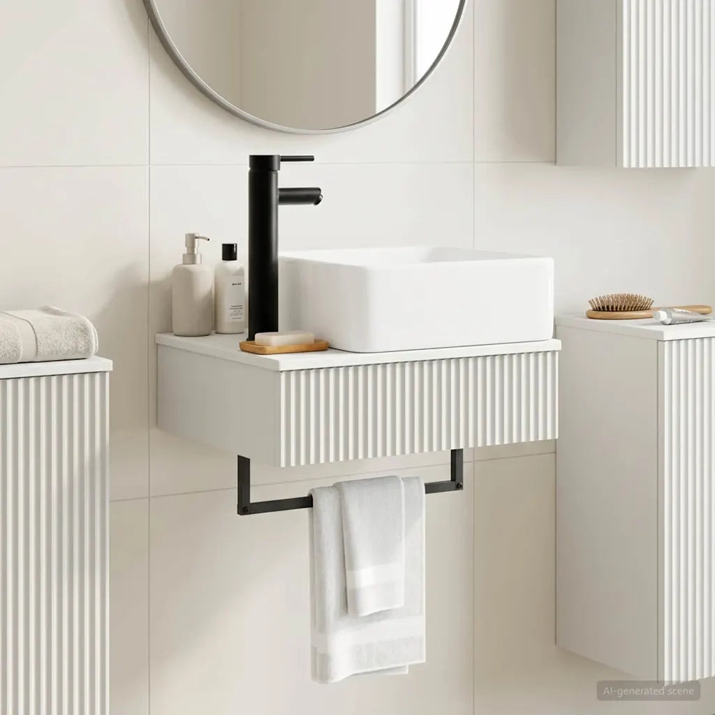 Lavabo da Parete Bianco 53 x 35 x 39 cm Legno ingegnerizzato