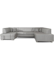 Divano panoramico a U Grigio convertibile 6 posti HAVANA comfort soffice