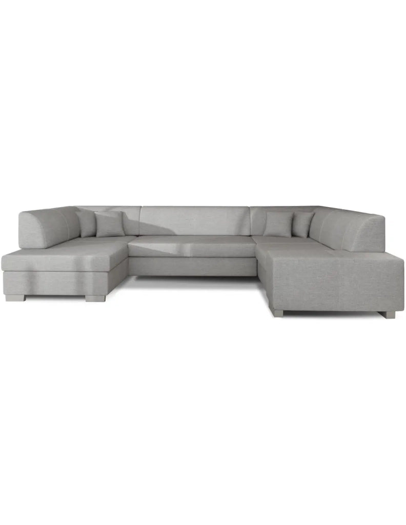 Divano panoramico a U Grigio convertibile 6 posti HAVANA comfort soffice