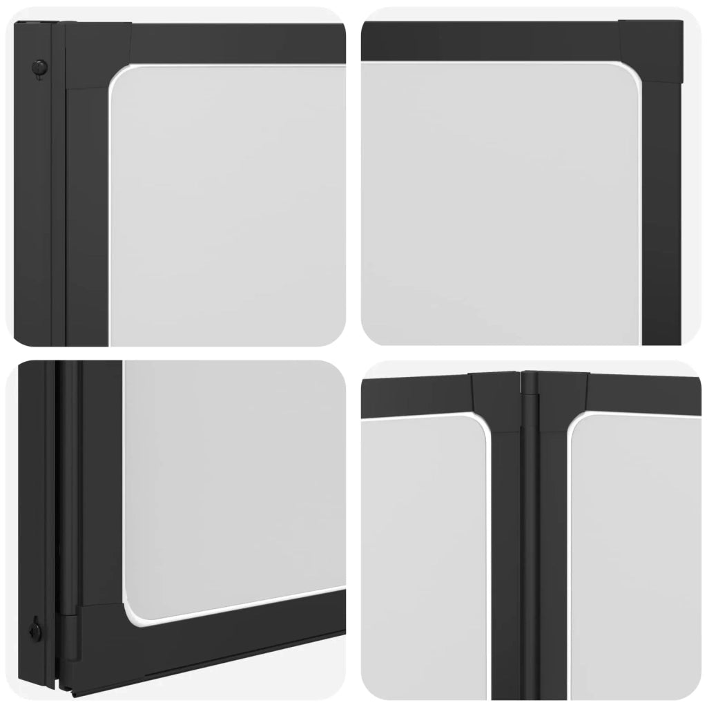 Schermo Doccia Pieghevole Nero e Ghiaccio Completo CFW4136402