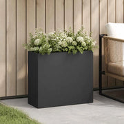 Vaso da giardino Nero 50 x 20 x 40 cm Acciaio laminato a freddo 8005442