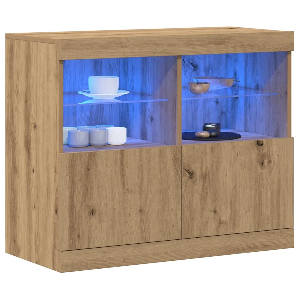 Madia LED Marrone 81 x 37 x 66,5 cm Legno ingegnerizzato 863031