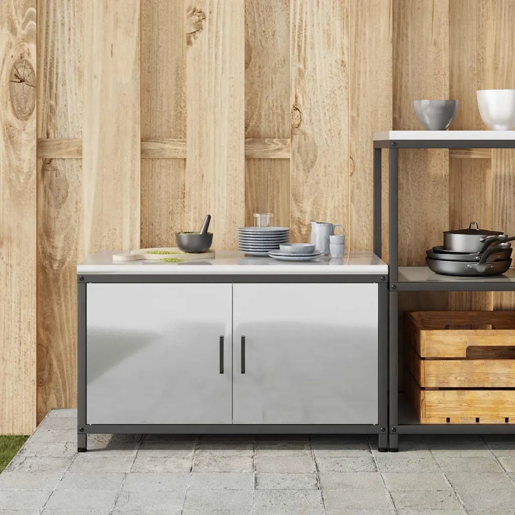 Stoccaggio in cucina con porta Argento 60 x 50 x 92 cm Acciaio