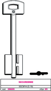 Silca CHIAVE A DOPPIA MAPPA 5SCM14 (G. VAT 0) SECUREMME 5.00 pz