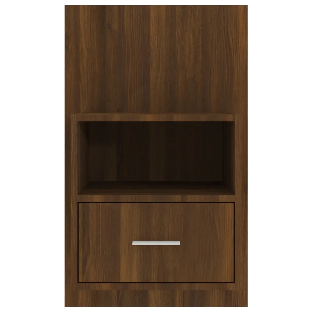 Comodino | Armadio da Notte | Mobiletto da notte a Muro Rovere Marrone