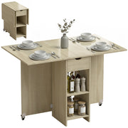 Tavolo da pranzo pieghevole e con ruote ¨C zephmum ¨C legno naturale 90x90
