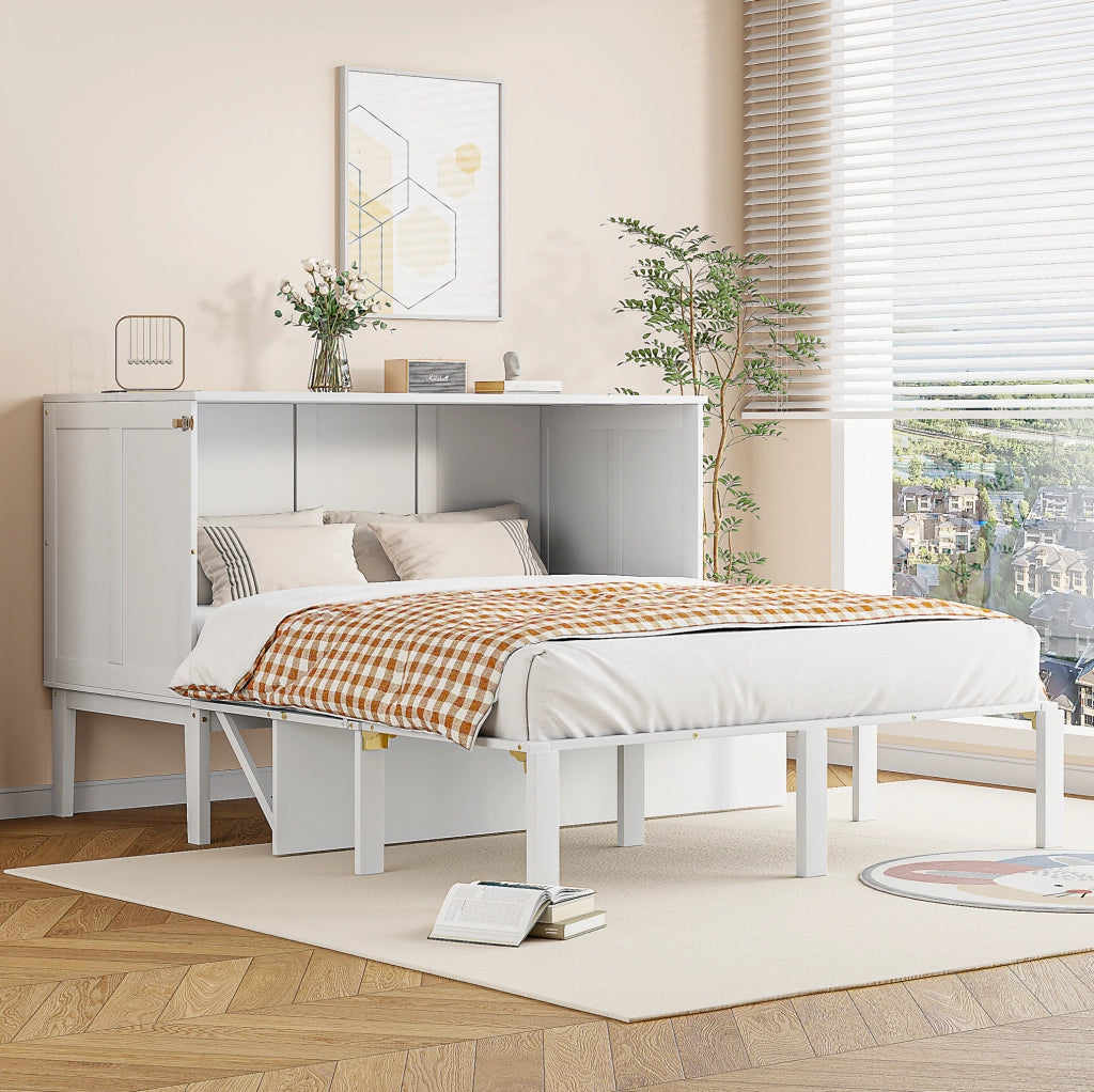 LETTO Pieghevole verticale 140x200 cm Legno Bianco