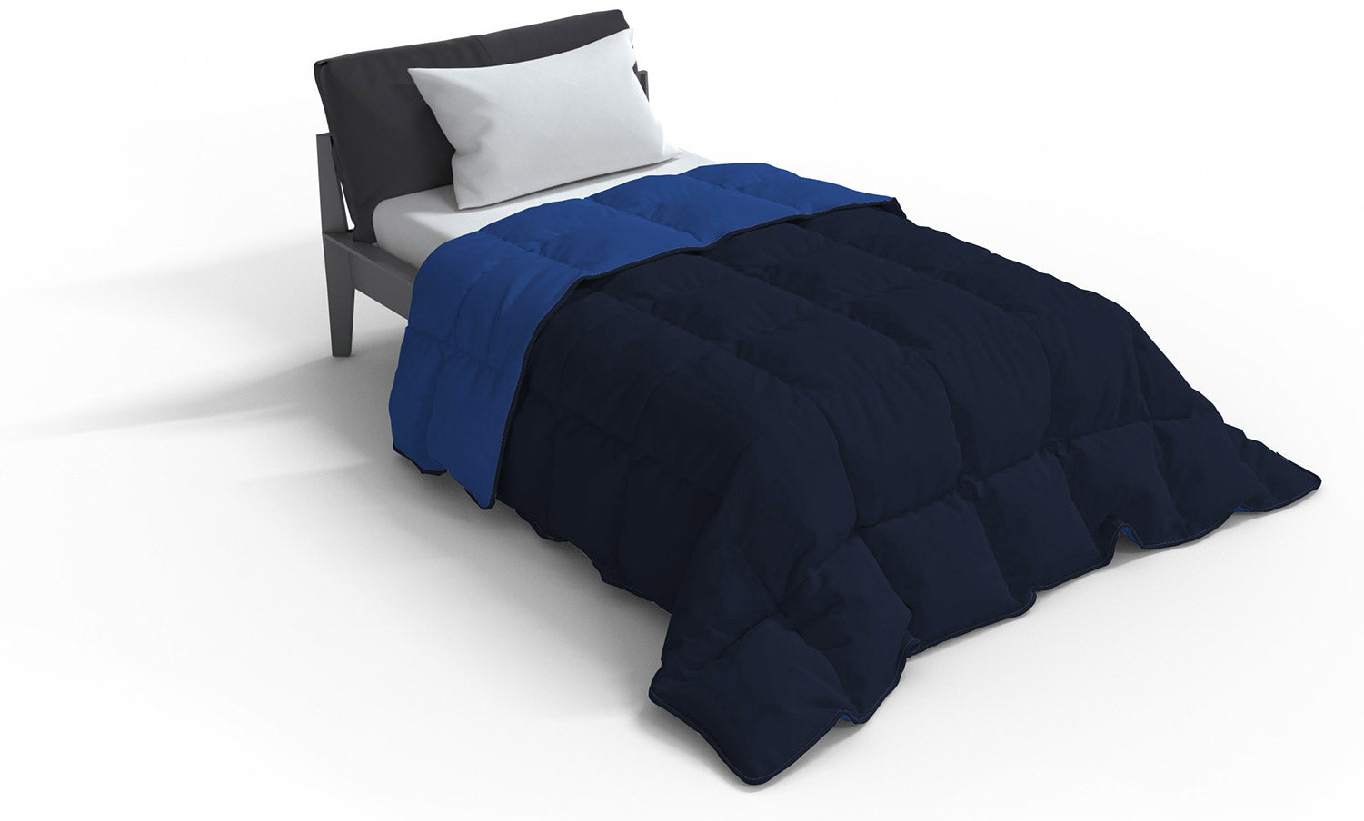 Trapunta Invernale Singola Doubleface 300gr Blu Scuro/Blu Royal