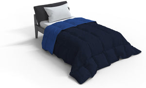 Trapunta Invernale Matrimoniale Doubleface 300gr Blu Scuro/Blu Royal