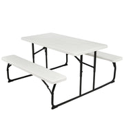 Tavolo da picnic pieghevole 136 x 70 x 73 cm per 4-6 persone design elegante in HDPE bianco 20_0017447