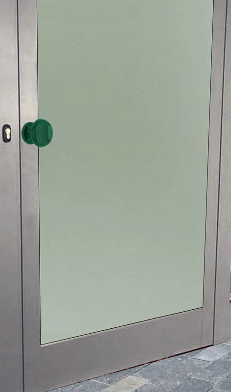 Maniglia su rosetta tonda SAGUATTI  821/60SQ in alluminio verde lucido