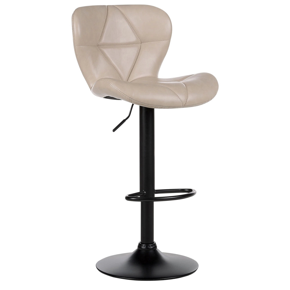 Set di 2 sgabelli in ecopelle beige chiaro con altezza regolabile sedia da bar moderna da cucina