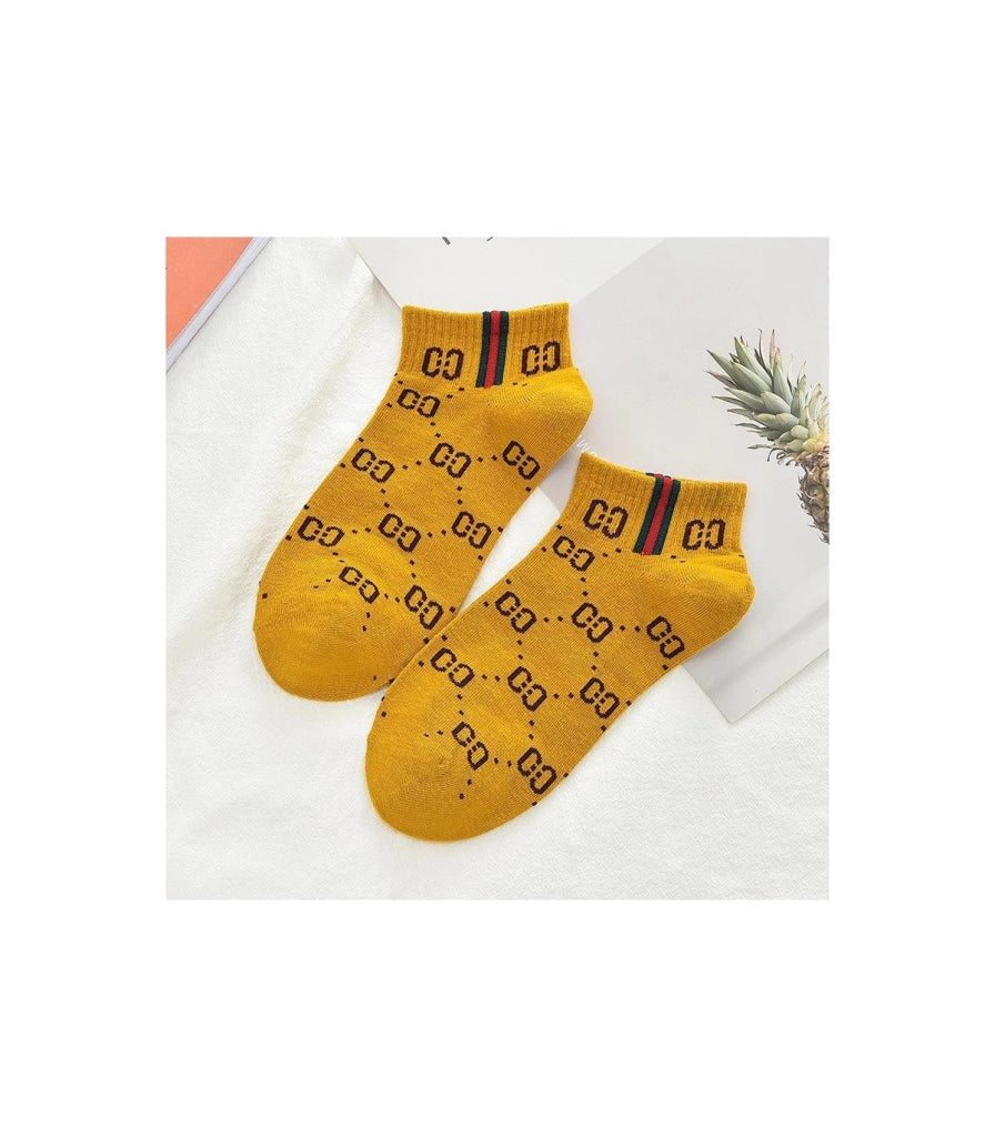 Calzini Bassi in Cotone per Donna e Bambina | Stile Universitario con Motivo Catenine Ricamate | Taglia Unica 34–40 EU