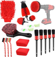 Set di dettaglio auto, 18 pezzi set di pulizia auto affidabile comprende diverse set di spazzole morbide per pulire l'interior, l'esterno, le ruote e il cruscotto