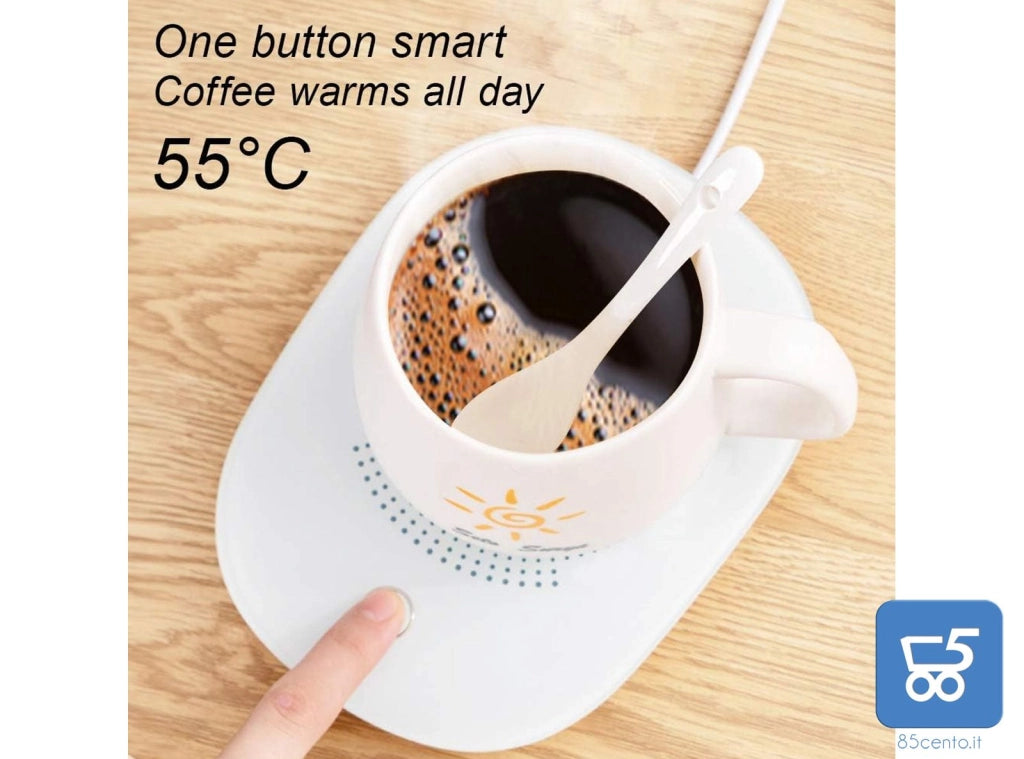 Scalda Tazza USB da caffè Bevande Piastra Riscaldante Impermeabile Temperatura costante 55 ° per Uso Domestico o in Ufficio con Interruttore Termico Smart Touch copia