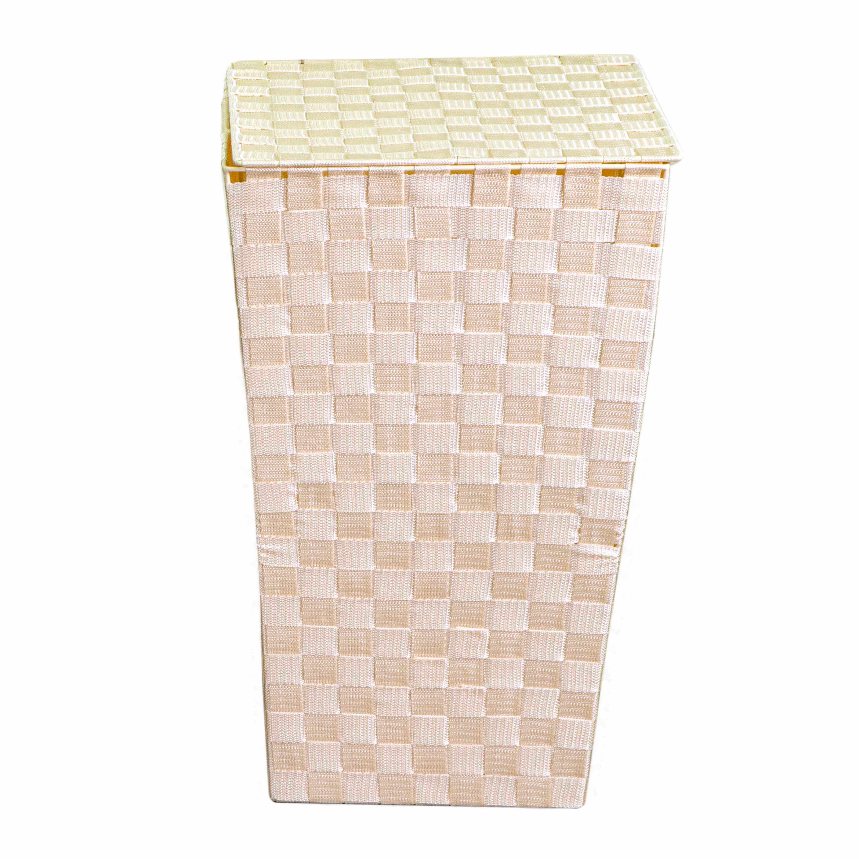 Cesto Portabiancheria in poliestere crema quadro cm 33x33xh53