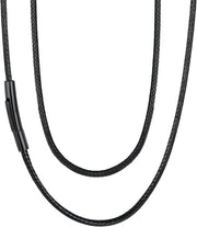 Cintura in gomma per uomini, 2/3 mm, nero/bruno, impermeabile, con cordoncino in pelle