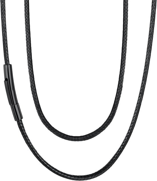 Cintura in gomma per uomini, 2/3 mm, nero/bruno, impermeabile, con cordoncino in pelle