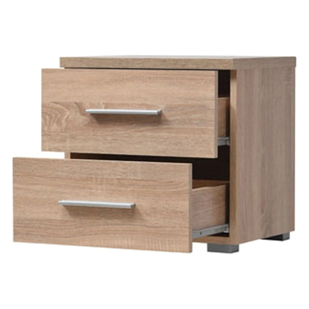 Colliano, Comodino 2 Cassetti, 44.5x33.5x43h cm Marrone