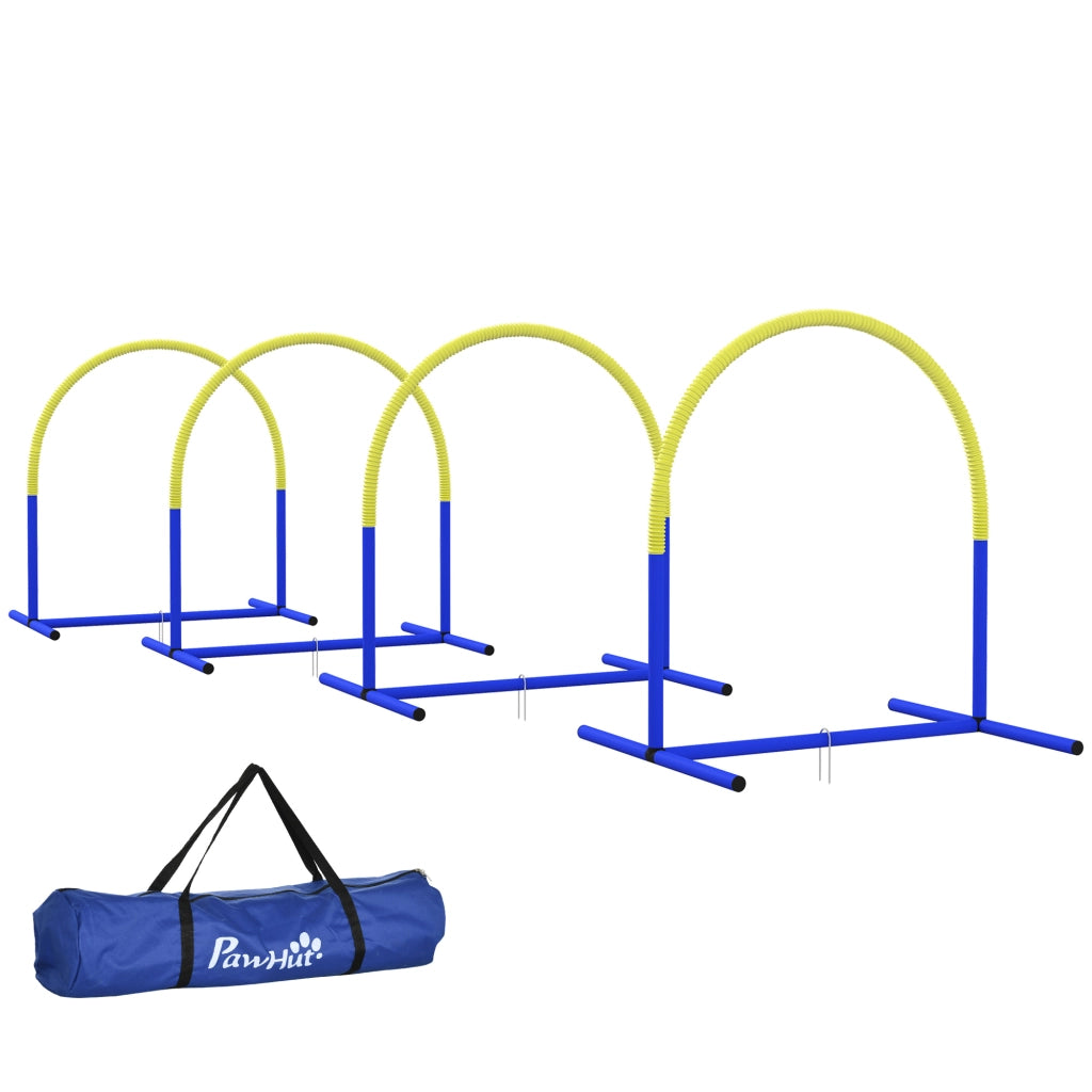 Set Agility Dog con Archi Componibili e Borsa ¨C zephmum ¨C Blu e Giallo 88x64x95 cm