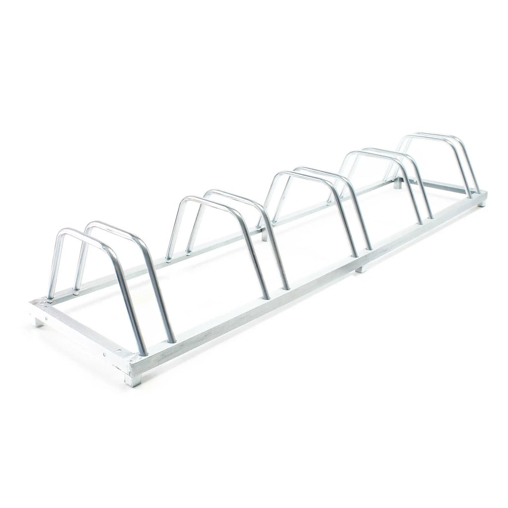 Portabici da terra per 5 biciclette 158 cm versione zincata pratico garage montaggio a parete 16_0001498