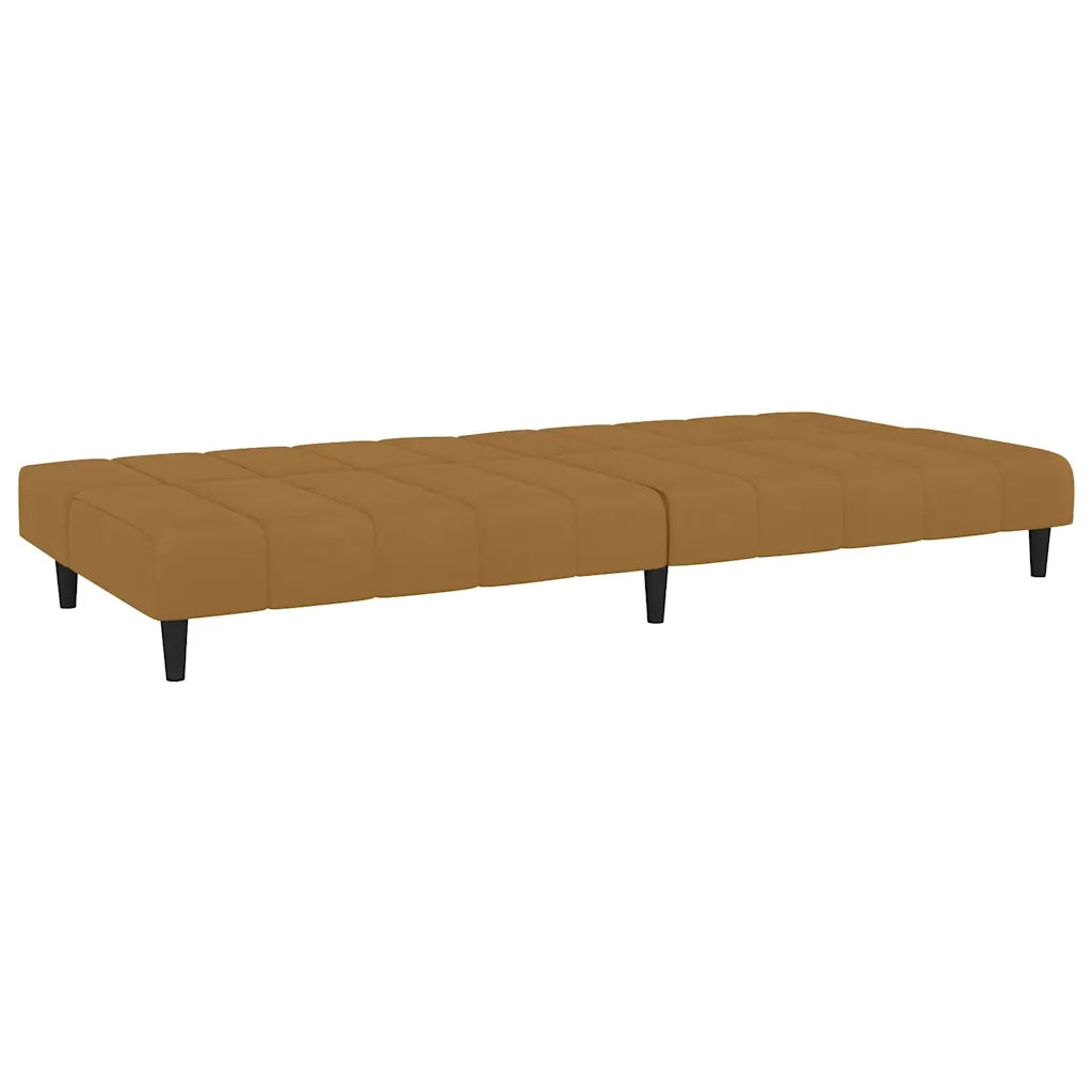 Divano Letto a 2 Posti Marrone in Velluto 375771