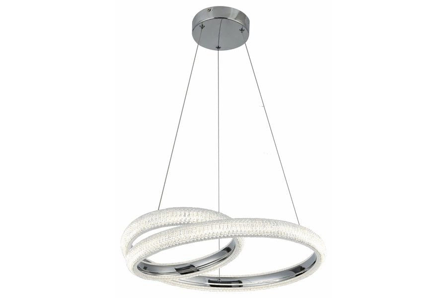 Lampada a sospensione Auxerre cromata LED 36W Ø50 Reality