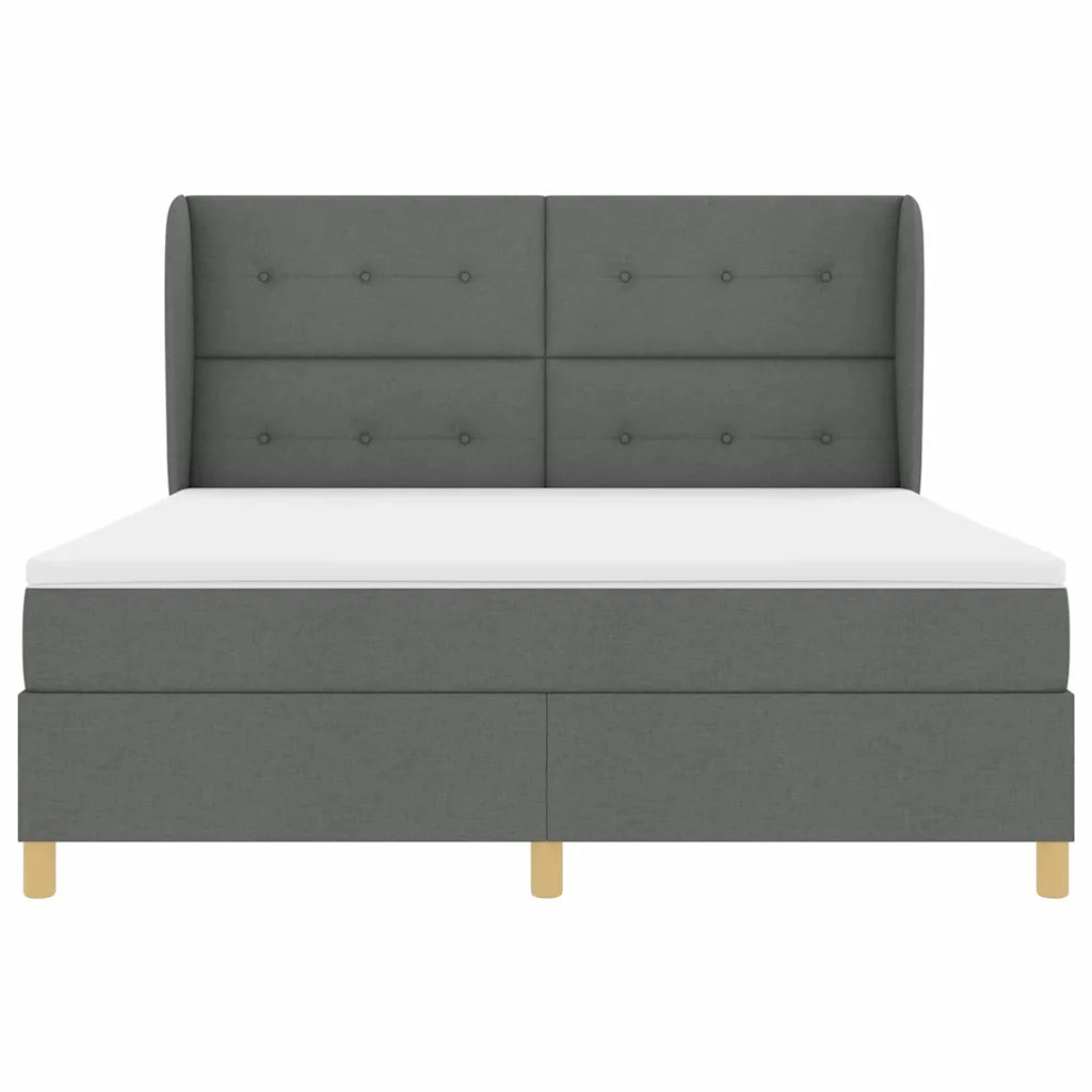Letto a molle con materasso Grigio scuro 200 x 180 cm Tessuto 3340768