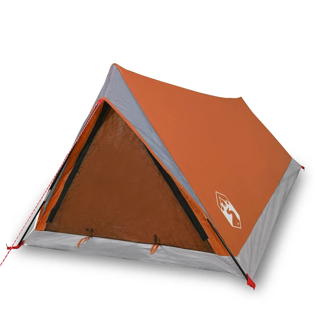 Tenda da Campeggio 2 Persone-Tenda per Escursionismo Grigio e Arancione Impermeabile 886821