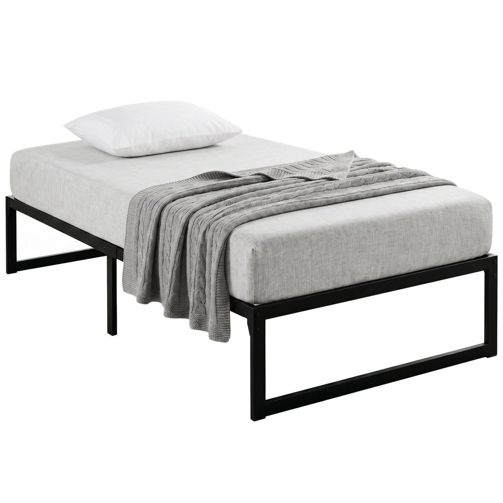 Letto singolo con contenitore ¨C Xylo ¨C 90x200 cm metallo nero con rete a doghe