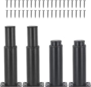 Piedi regolabili per mobili 12 cm in metallo nero - set da 4 - regolabili in altezza 12-18 cm - inclusi viti - piedi per divano - piedi per tavolo - piedi per televisore e divano