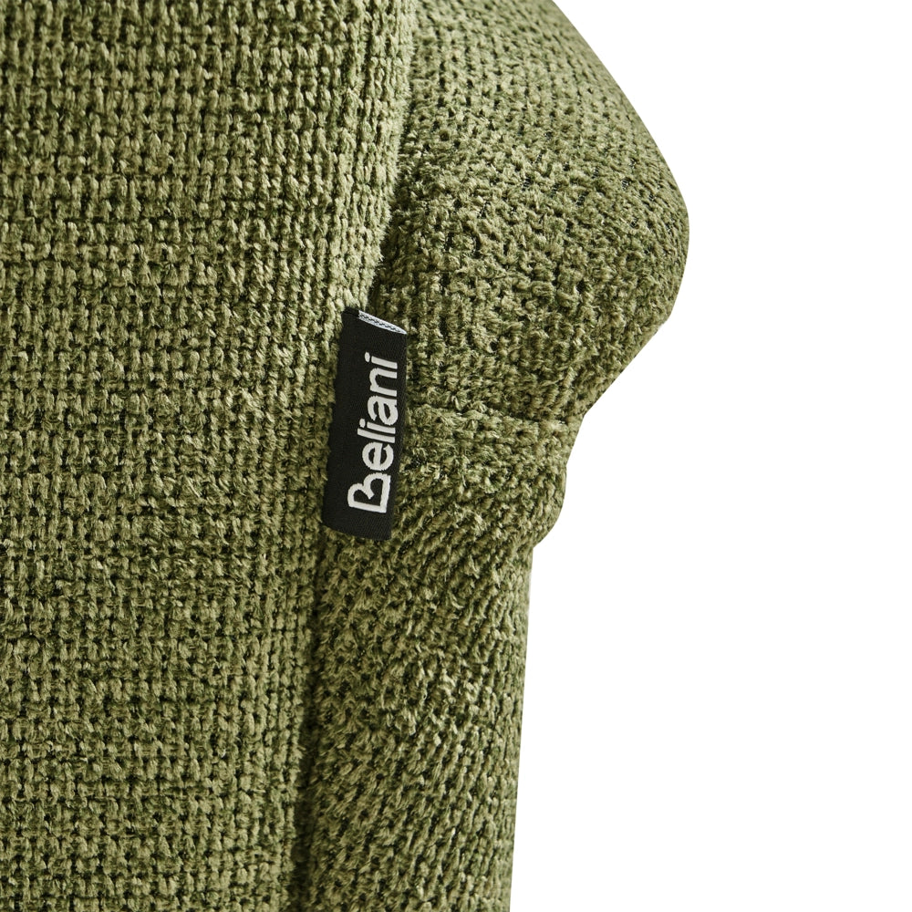 Poltrona moderna in tessuto rivestimento idrorepellente gambe in legno di gomma con braccioli verde