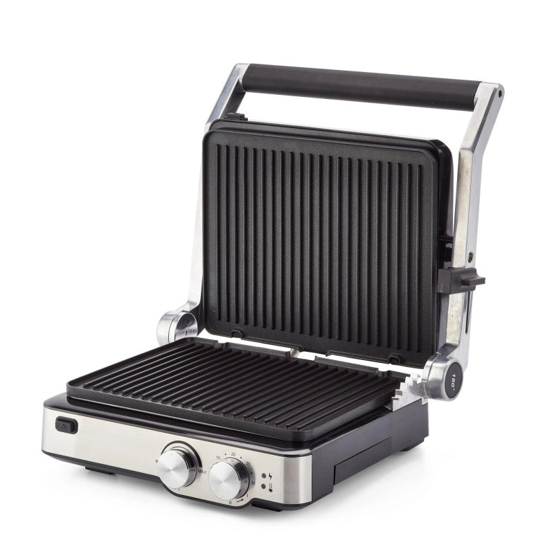 Griglia Elettrica - Piastre Antiaderenti Removibili - 5 Temperature - 2000 Watt - Acciaio Inox